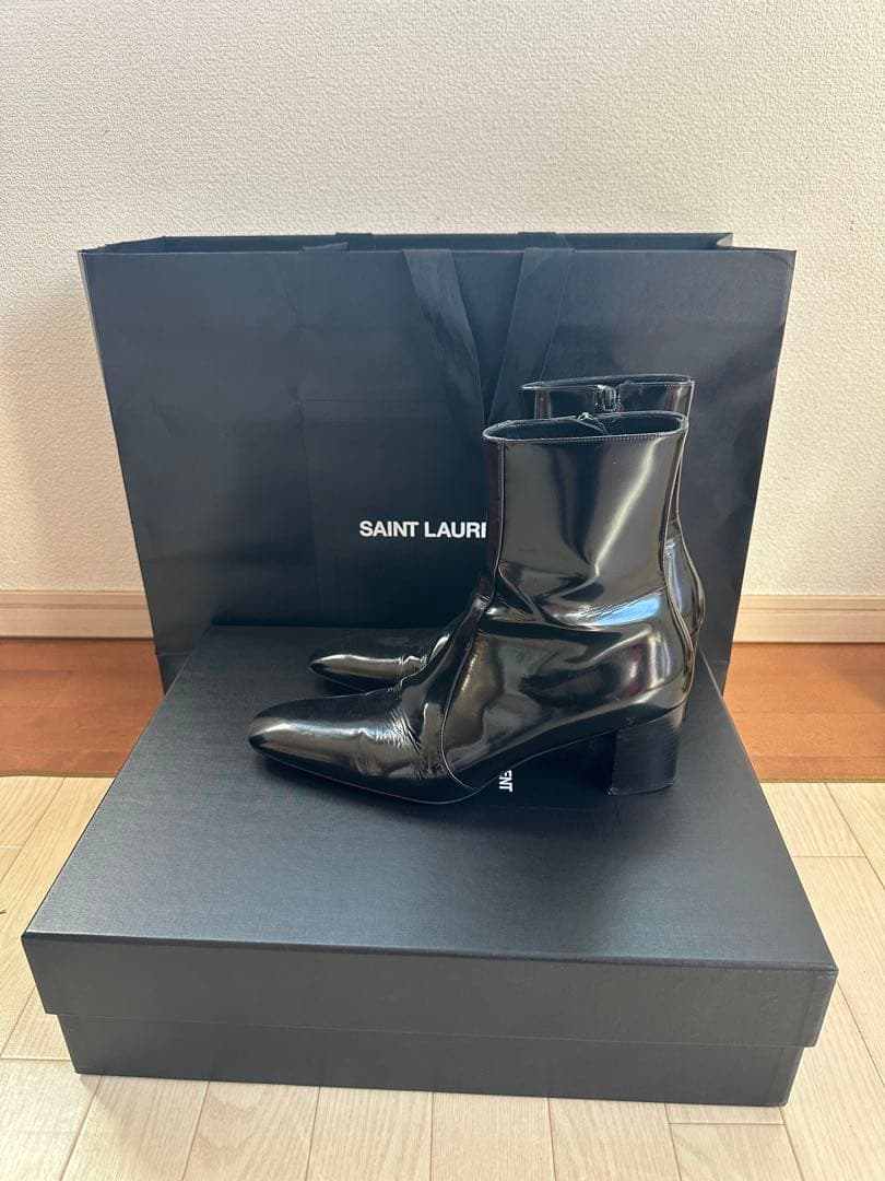 SAINT LAURENT エナメル　ヒールブーツ SAINT LAURENT/サンローラン_men通販 | クラシック エディチェルシー