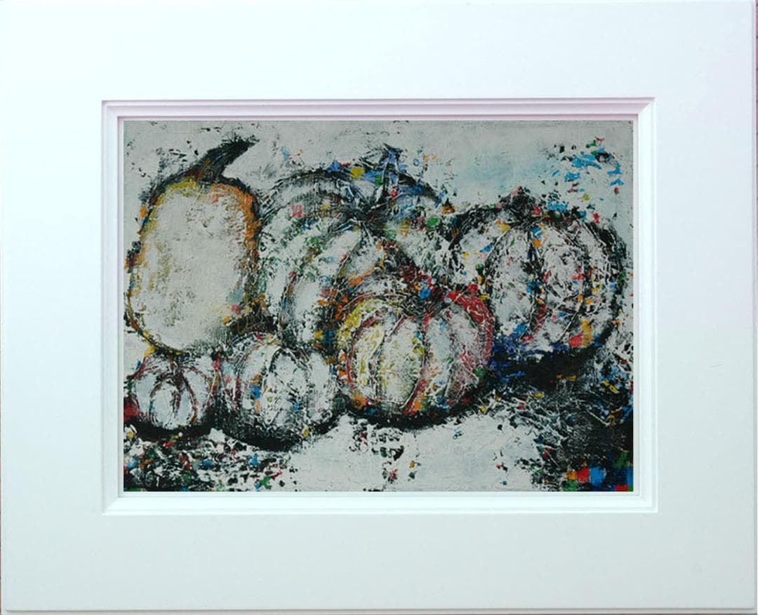 油絵 菅家令子 絵 絵画 インテリア uF6-030114 静物 かぼちゃ - メルカリ