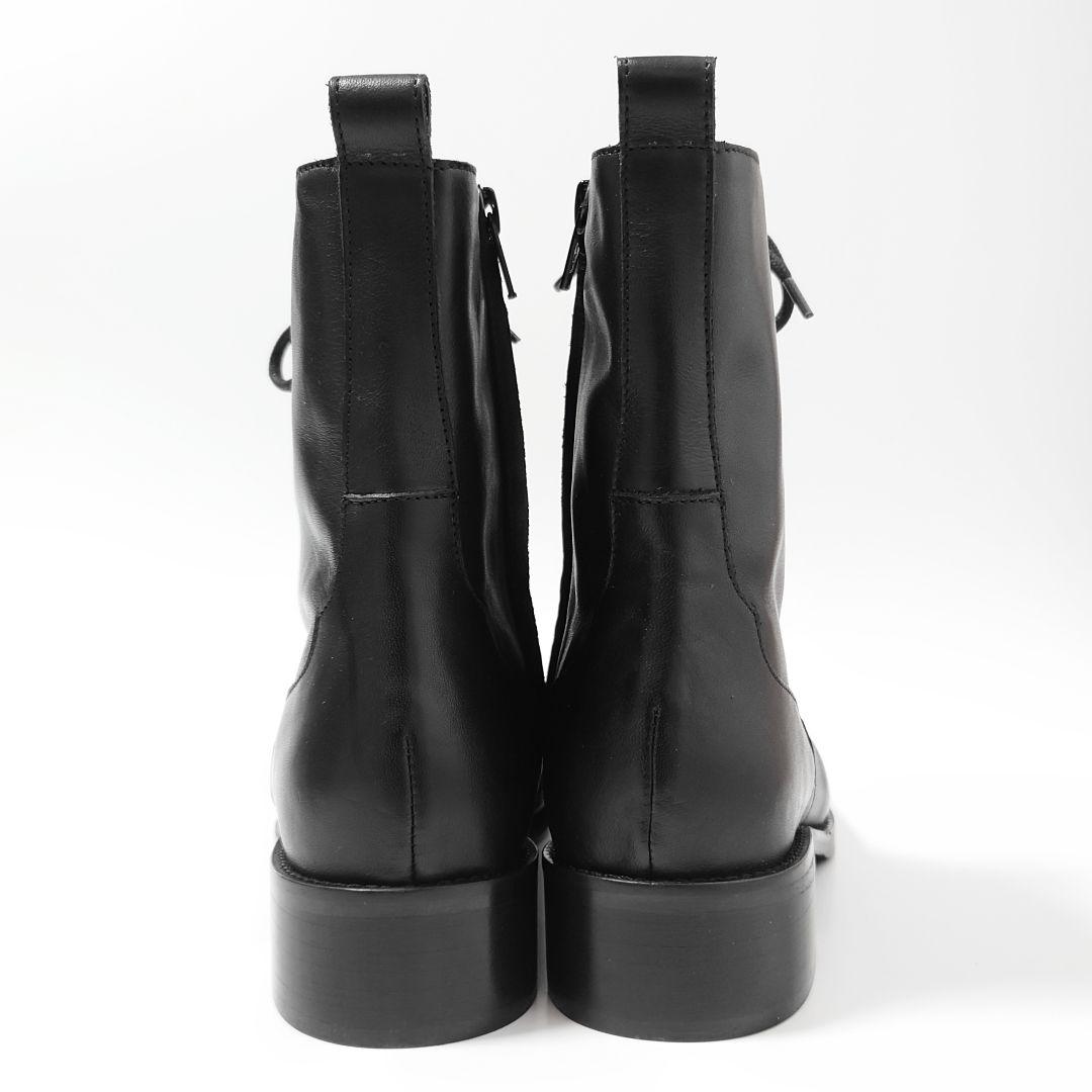 未使用 ファビオルスコーニ ラウンドトゥ レースアップ レザー ブーツ