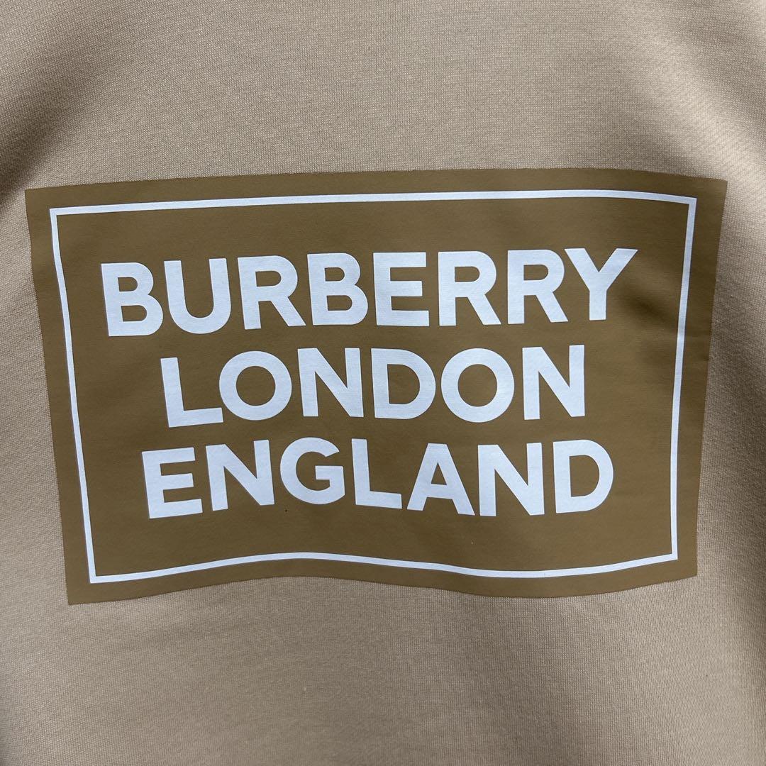 《極美品》Burberr☆ロゴスウェット トレーナー ビッグロゴ ベージュ L