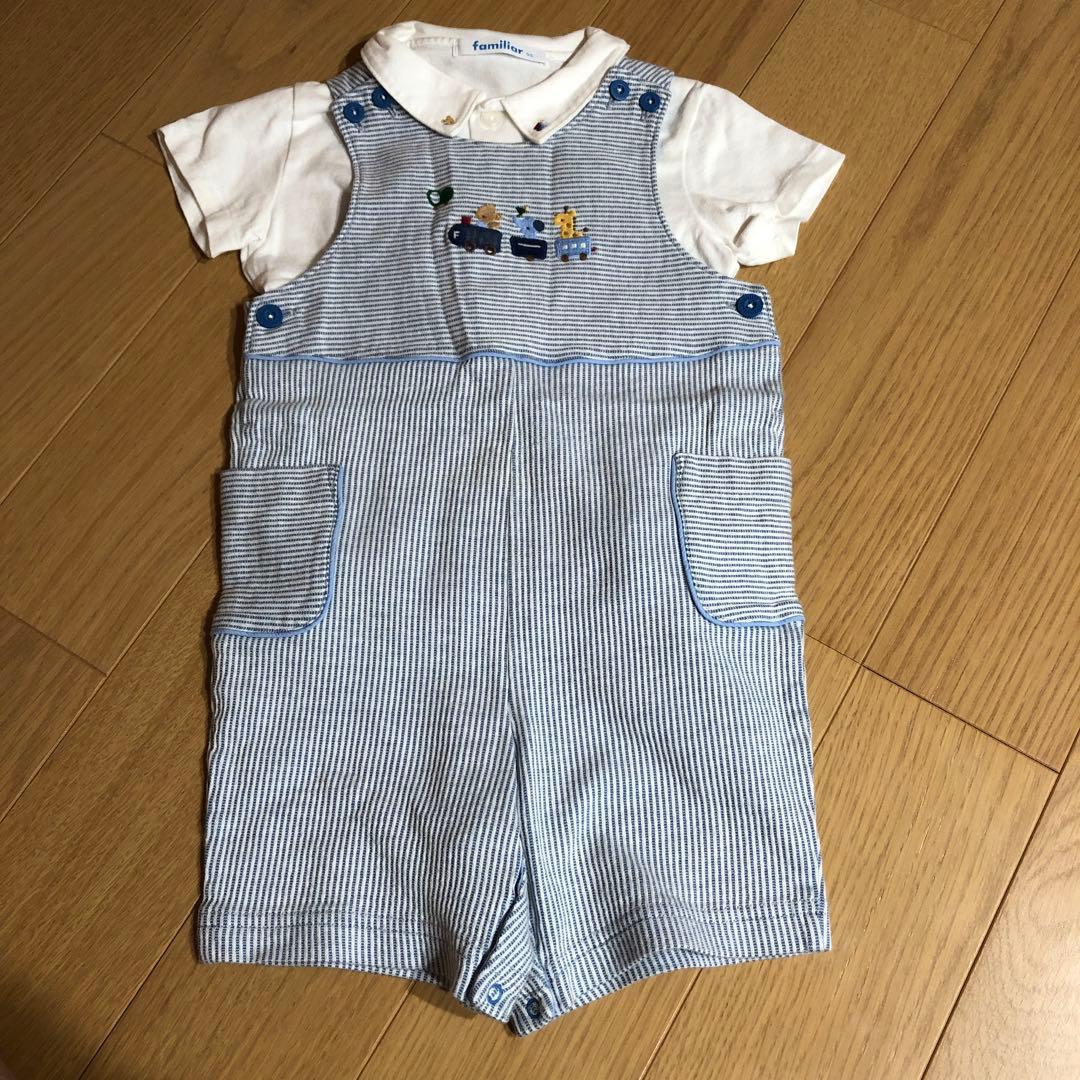 Familiar ファミリア ロンパース2点セット(サイズ60) familiar シャツ
