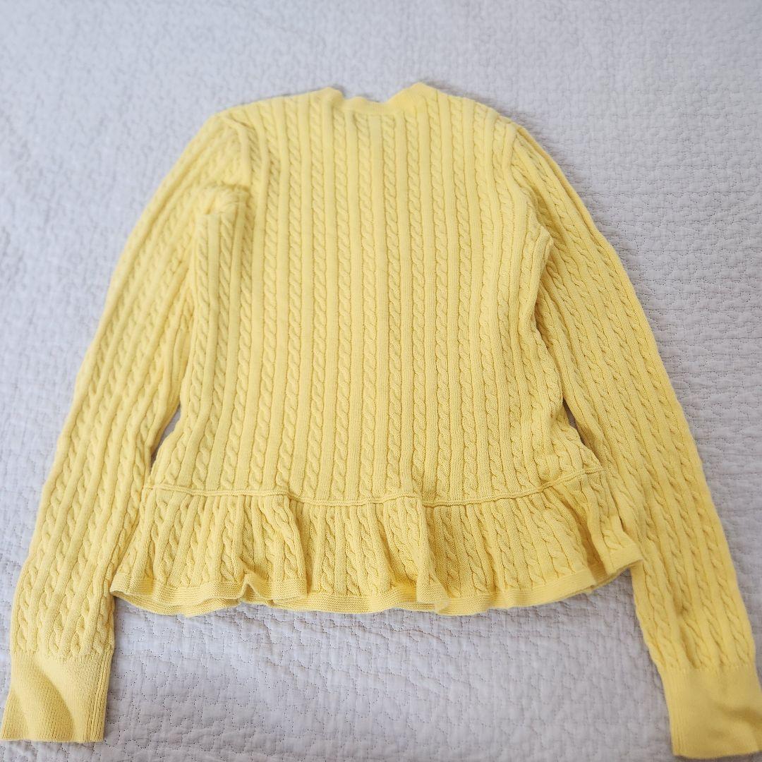 美品◎ラルフローレン ペプラムカーディガン ケーブル編み ニット
