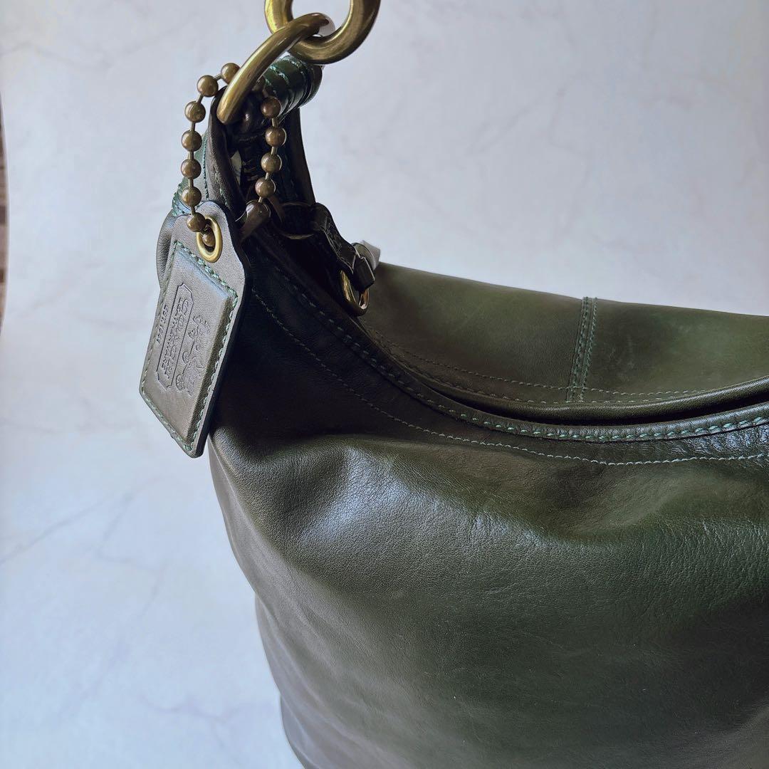 オールドコーチ グリーンレザー ブリーカー ダッフル バケツ型