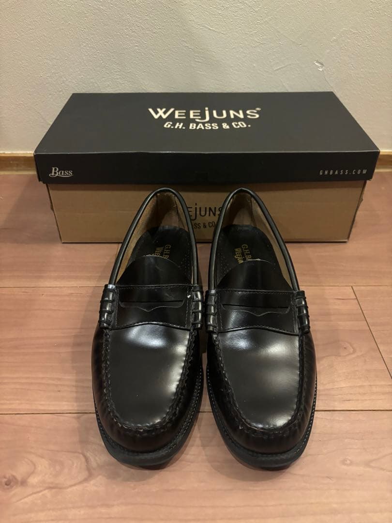 【美品】G.H.BASS weejuns ブラックローファー 25cm