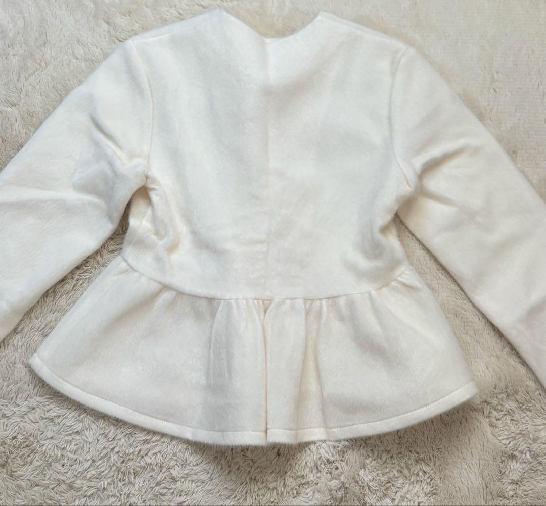 Bibiy ペプラムカーディガン ホワイト - メルカリ