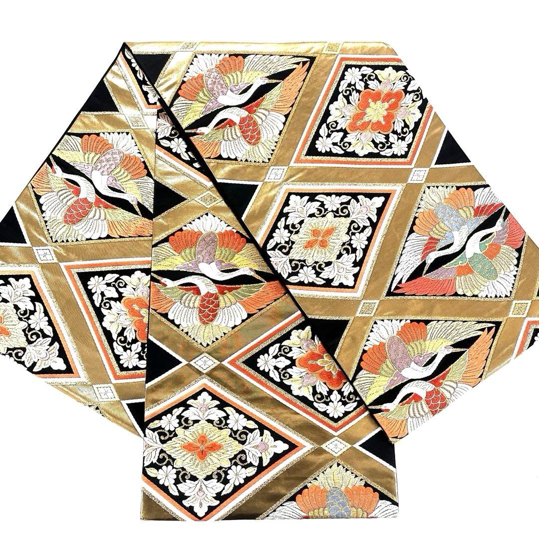 帯6560 ○藤原織物謹製 高級 正絹 六通 袋帯 花文 華文 - メルカリ