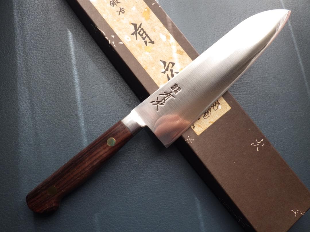 京都/有次・三徳/牛刀包丁刃渡185mm共箱有り☆UHB鋼☆