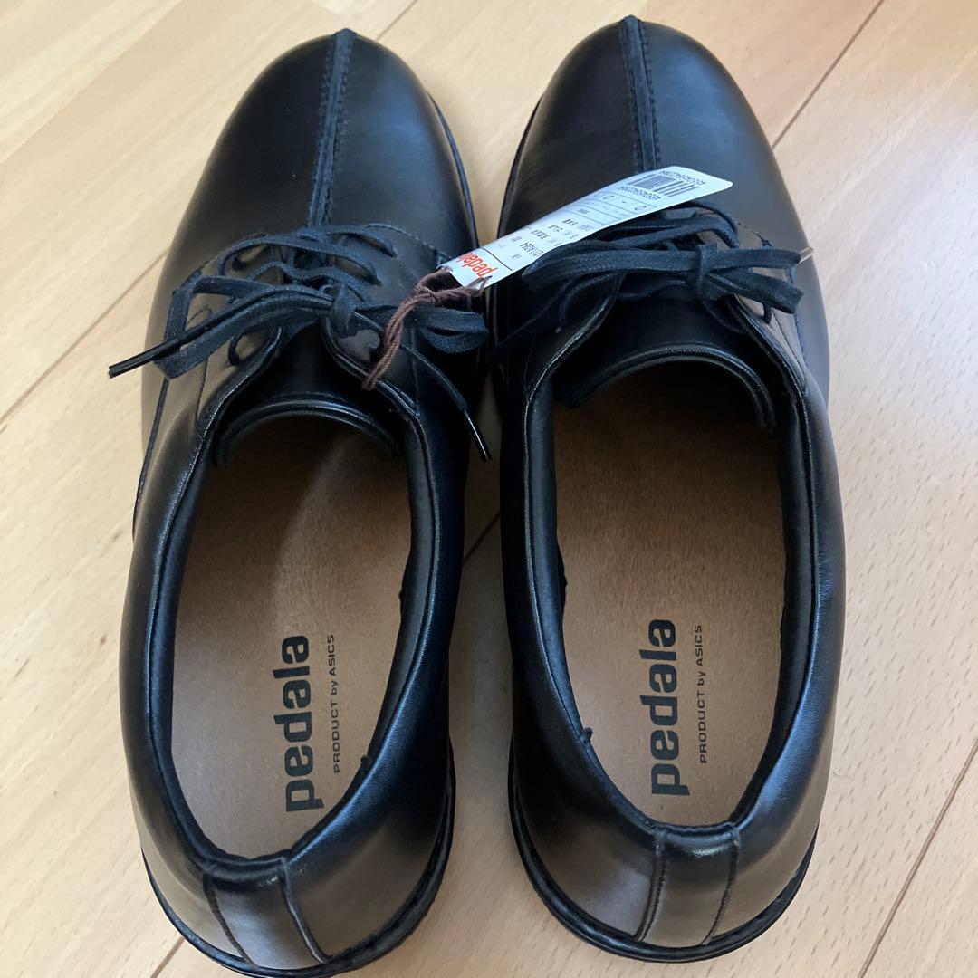 アシックス ペダラ レースアップウォーキングシューズ　25.5cm ブラック