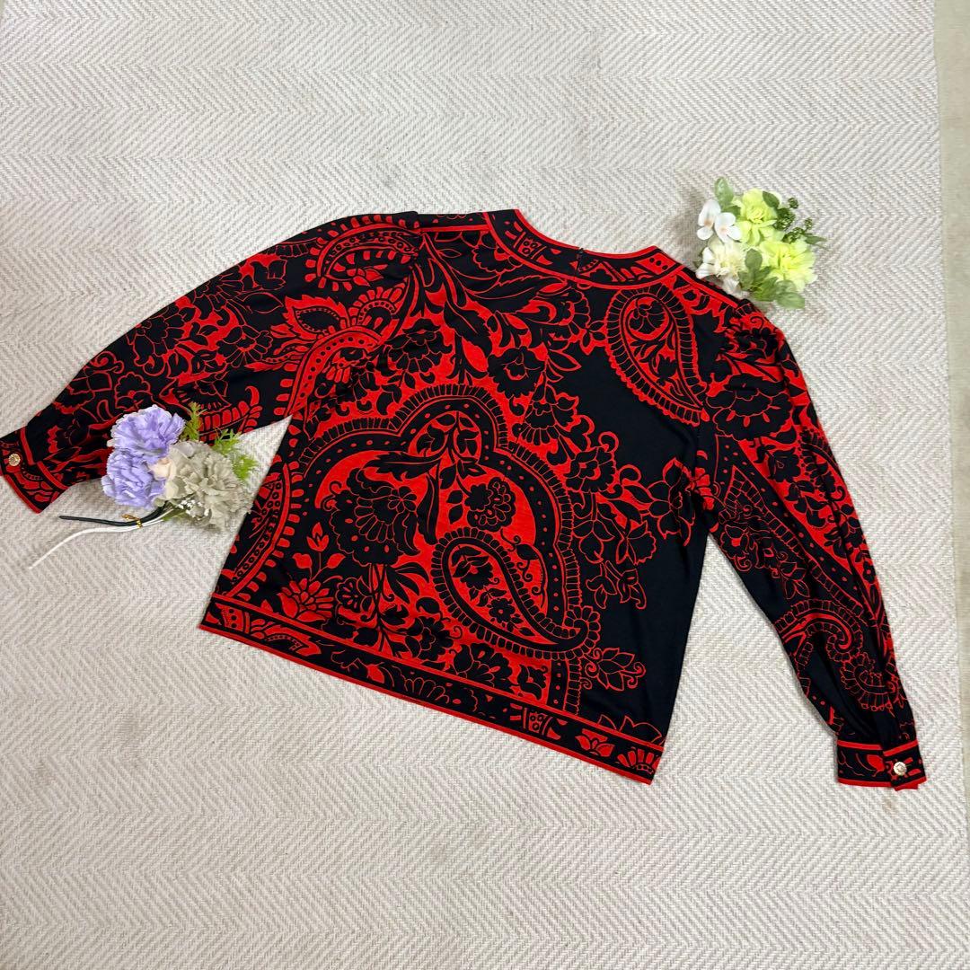 美品✨レオナール❤️シルク ウール カットソー 袖ブラウス 袖口金