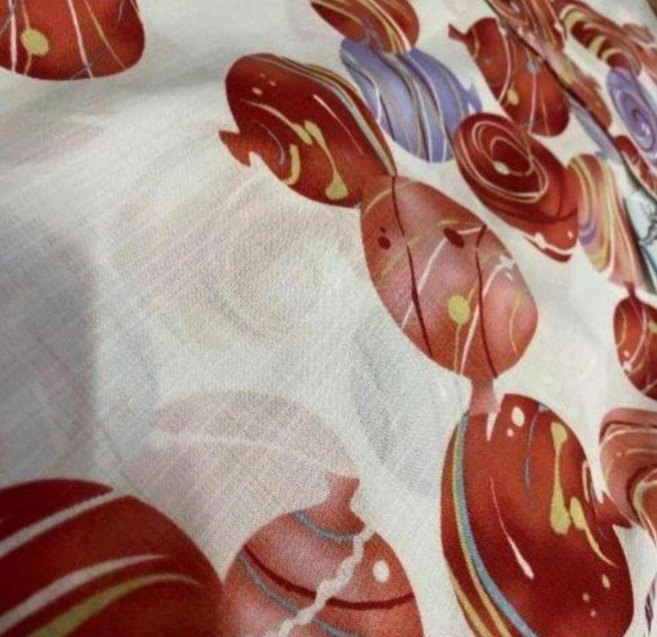 白系おまかせ半幅帯＋お任せ飾りつき帯締めつき◇カルキュロ涼しげ夏水