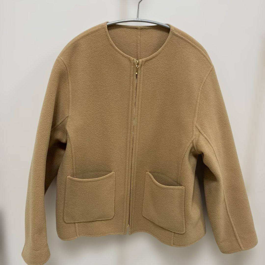 ノーカラーウールリバー明るめキャメルジャケット 3.6 LE GLAZIK（ルグラジック） ジャケット ノーカラージャケット | ウール