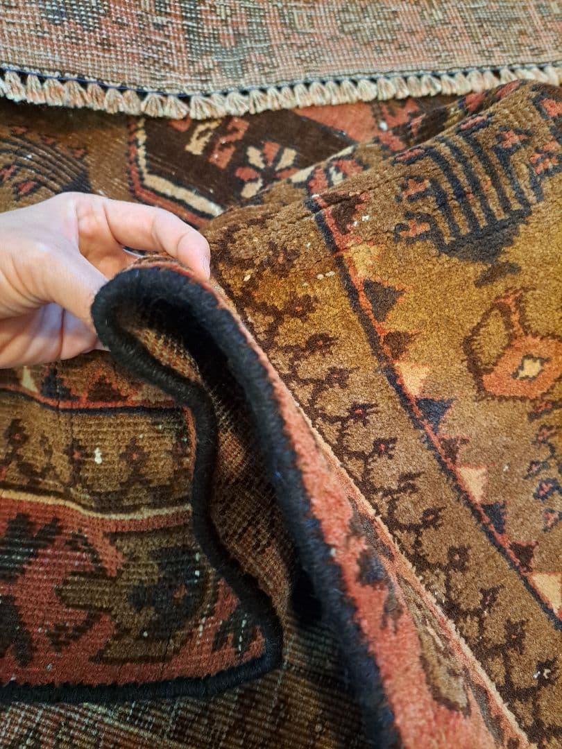 手織り絨毯 トライバルラグ ヴィンテージラグ ウール カーペット 水差し