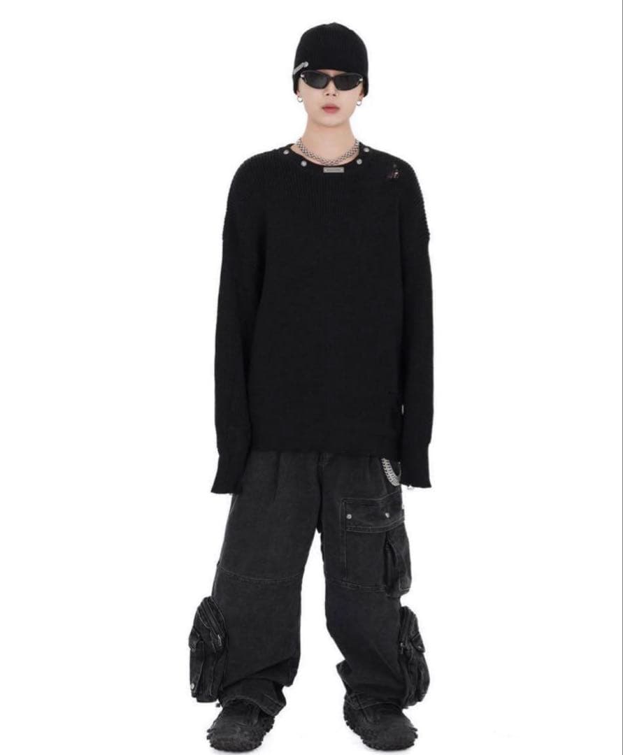 【Rosen Kreuz】l logo knit Kensit jacquard knit short-sleeved shirt - GALLIA KNIT PROJECT