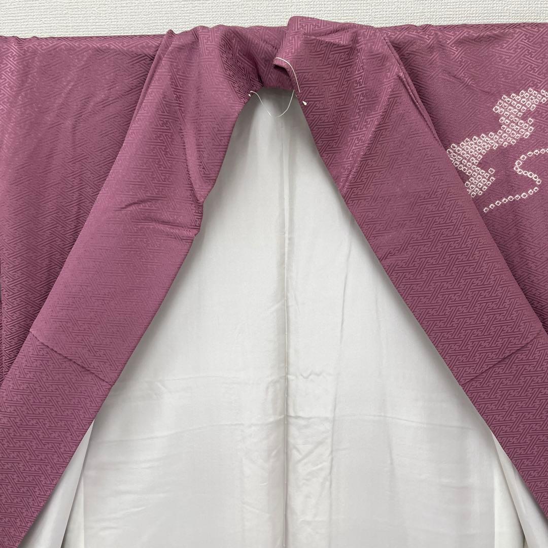 付下げ 裄66.5 美しい刺繍 絞り加工 紋なし 正絹 着物 i-4257 - メルカリ