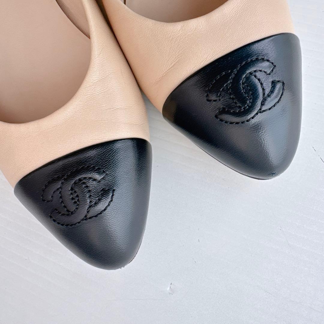 CHANEL シャネル 定番 ココマーク パンプス バレリーナ 2回使用 37