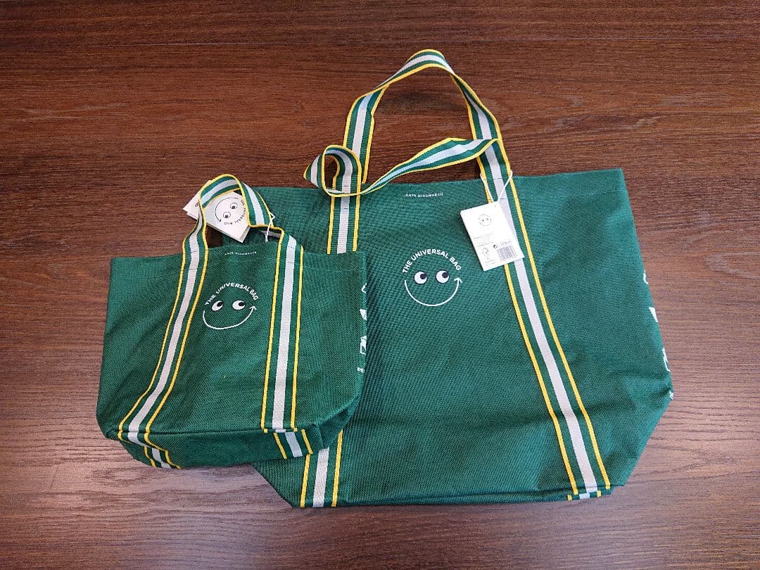 アニヤハインドマーチ×ナショナル麻布 ユニバーサルバッグ 大小2点