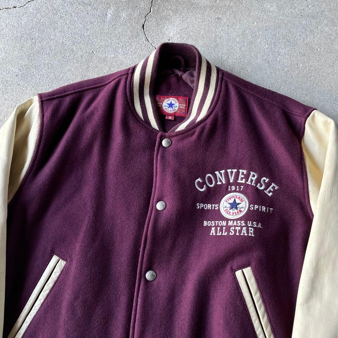 CONVERSE ALL STAR 袖レザー スタジャン ワインレッド y2k