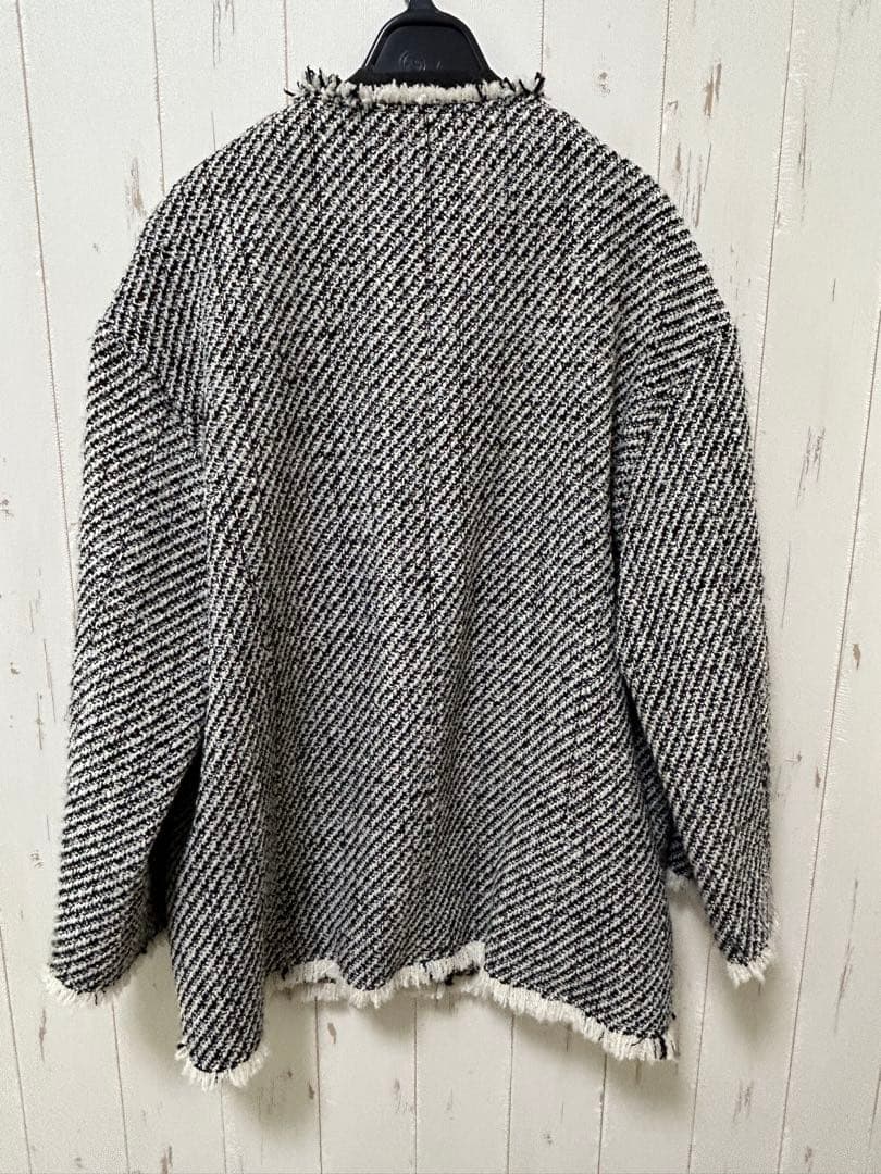 GIOLICAツイードBIGジャケットカラー ブラック A - メルカリ