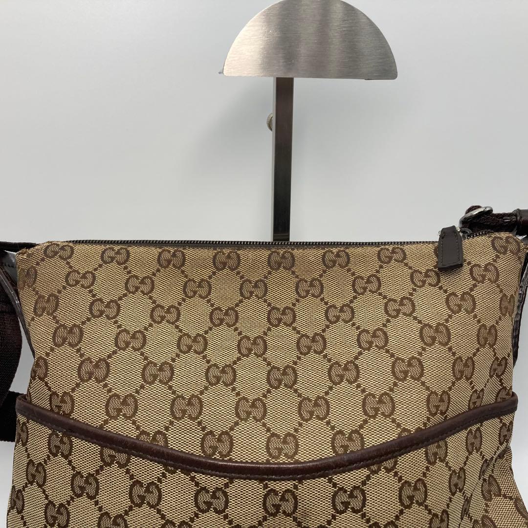 オールドグッチ GGキャンバス ショルダーバッグ ベージュブラウン