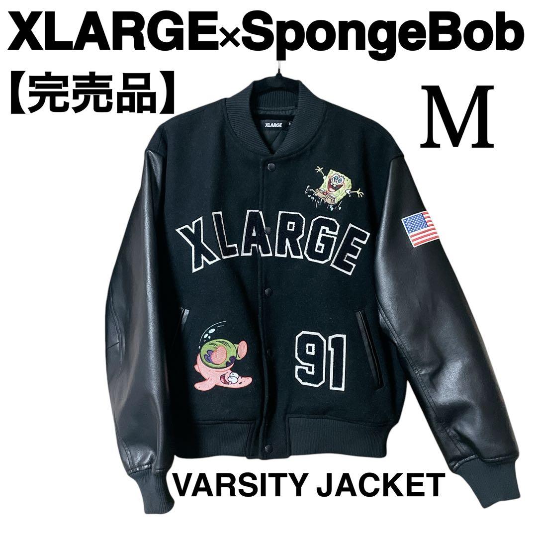 入手困難】✨XLARGE×SpongeBob VARSITY JACKET M - メルカリ