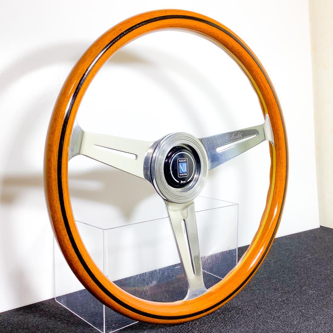 美品 ナルディ クラシック ウッドステアリング ポリッシュスポーク 36.5φ