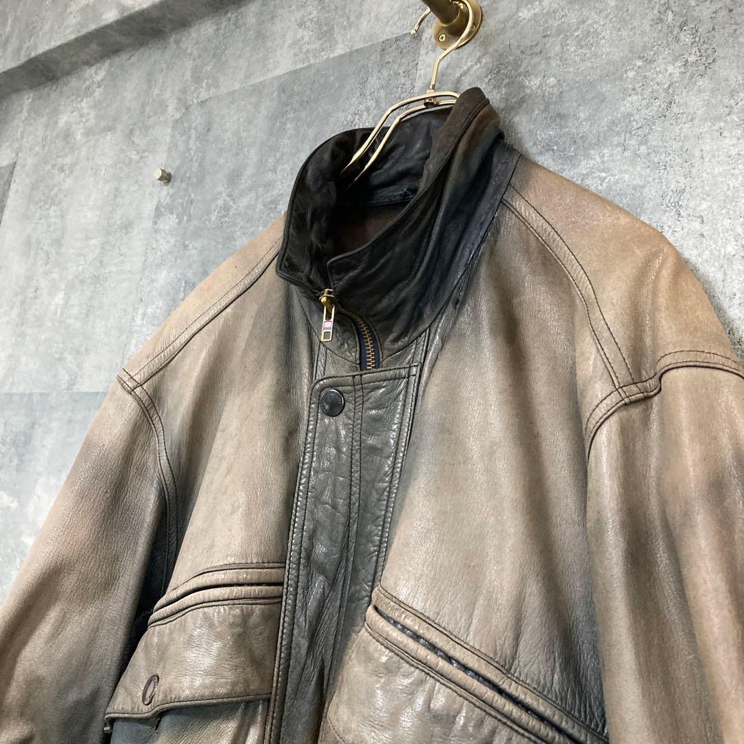 鬼フェード レザージャケット ライダース フライトジャケット Lサイズ