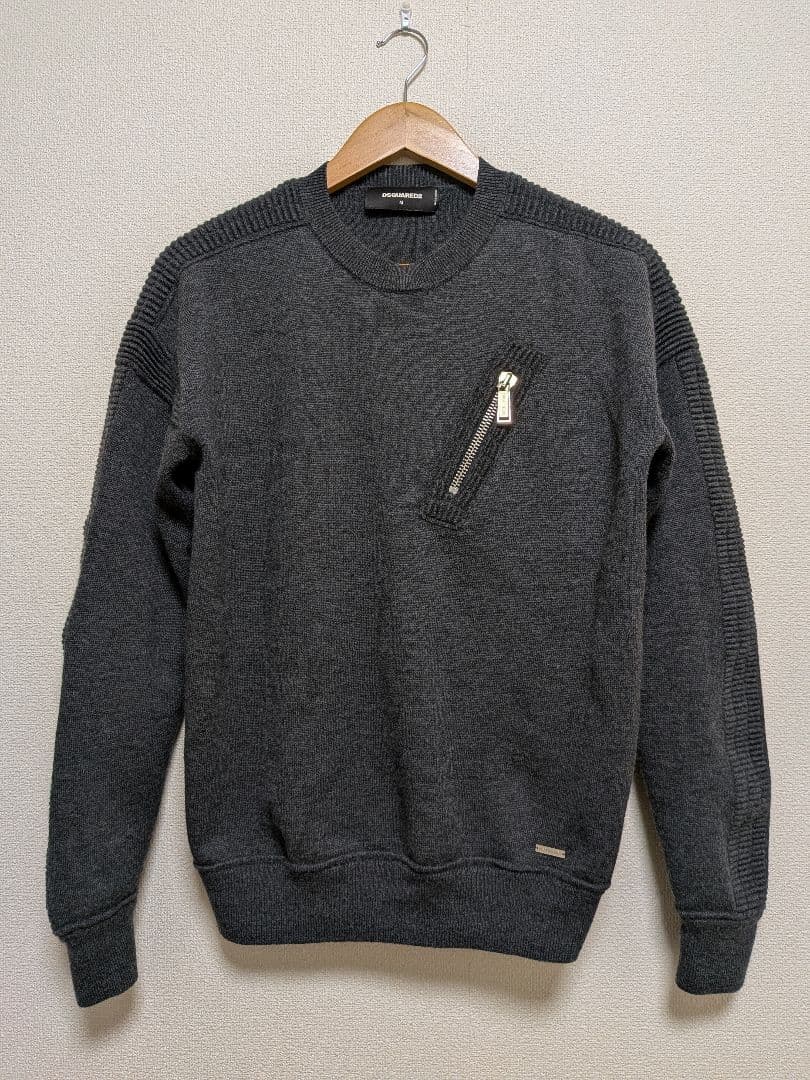 【美品】16aw DSQUARED2 ウールニット ジップデザイン セーター希少 超希少◎】DSQUARED2 ウールニット ジップデザイン 美品 完売モデル◎