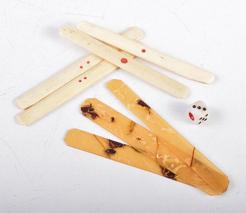 中国 竹嵌 骨牌 背竹牌 麻雀牌 木箱付 D 8693 - メルカリ