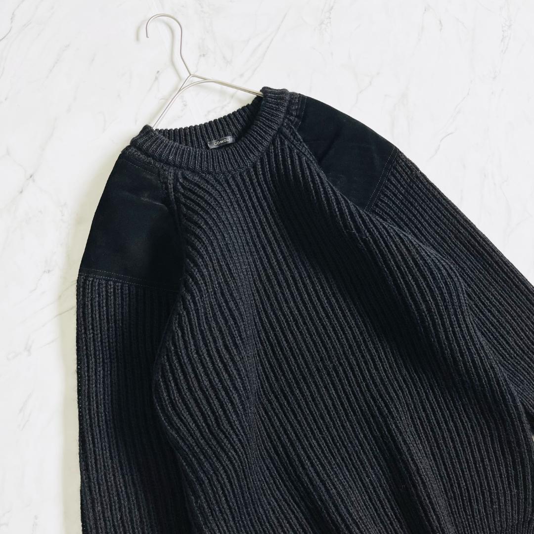 美品】COMOLI BLACK SHEEP別注 ガンパッチニット 黒 M - メルカリ
