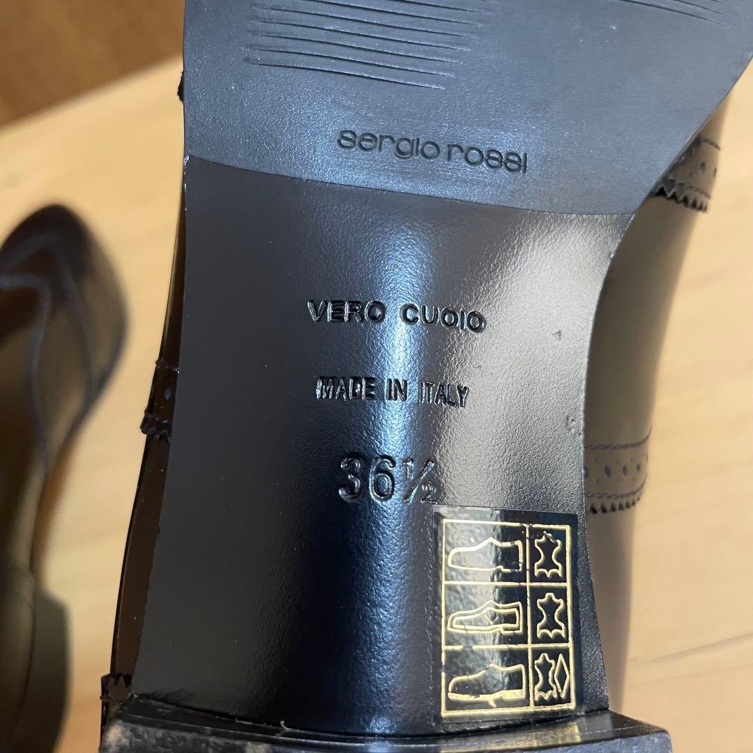 美品✨定価9万　セルジオロッシ　レースアップフラットシューズ　22.5cm