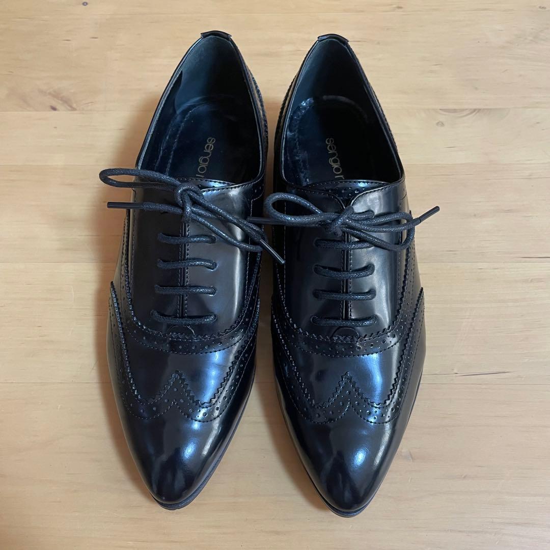美品✨定価9万　セルジオロッシ　レースアップフラットシューズ　22.5cm