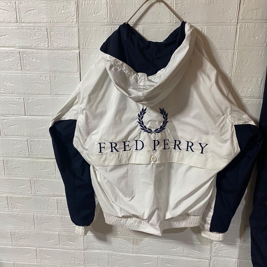 フレッドペリー 90s日本製 セットアップナイロンジャケット 総刺繍ロゴ