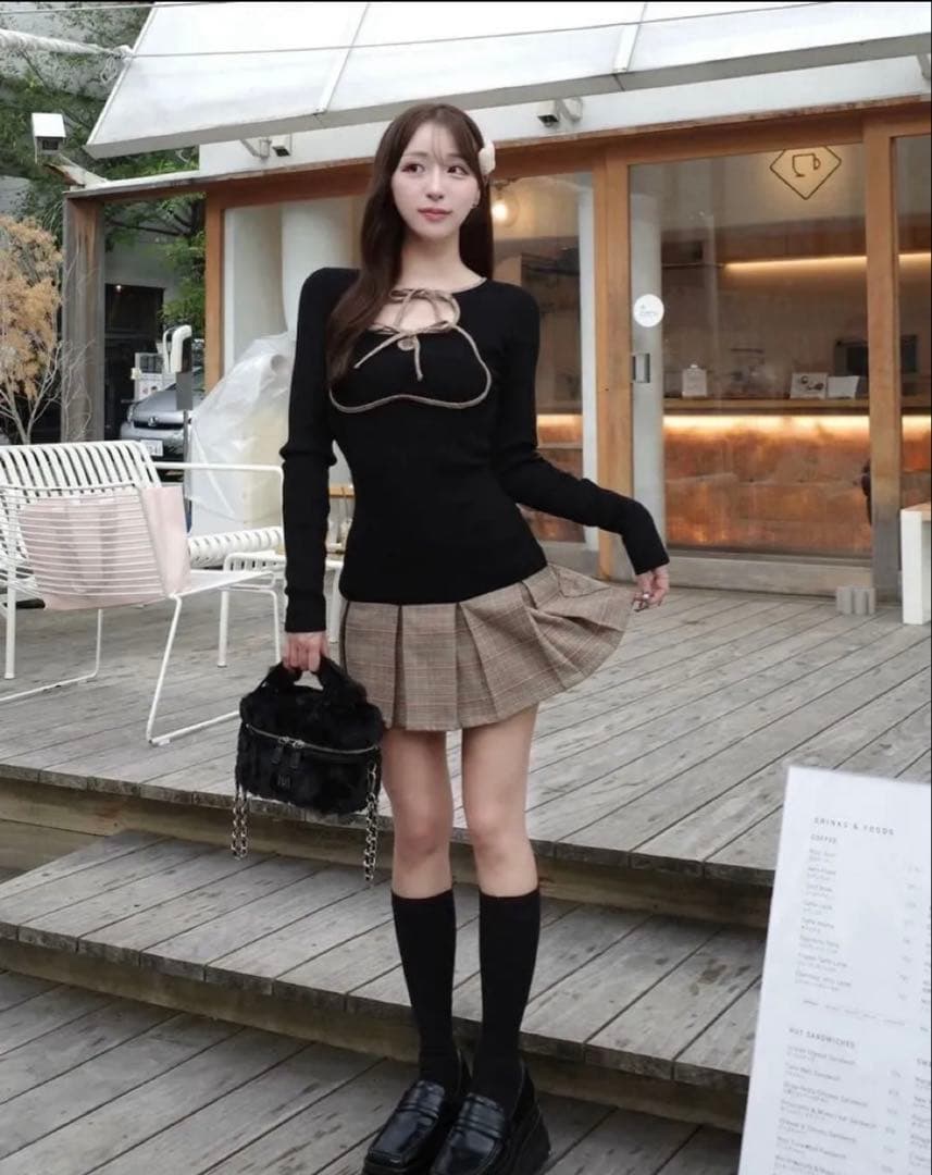 ダーリッチ Darich ポイントチェックニットミニワンピース - メルカリ