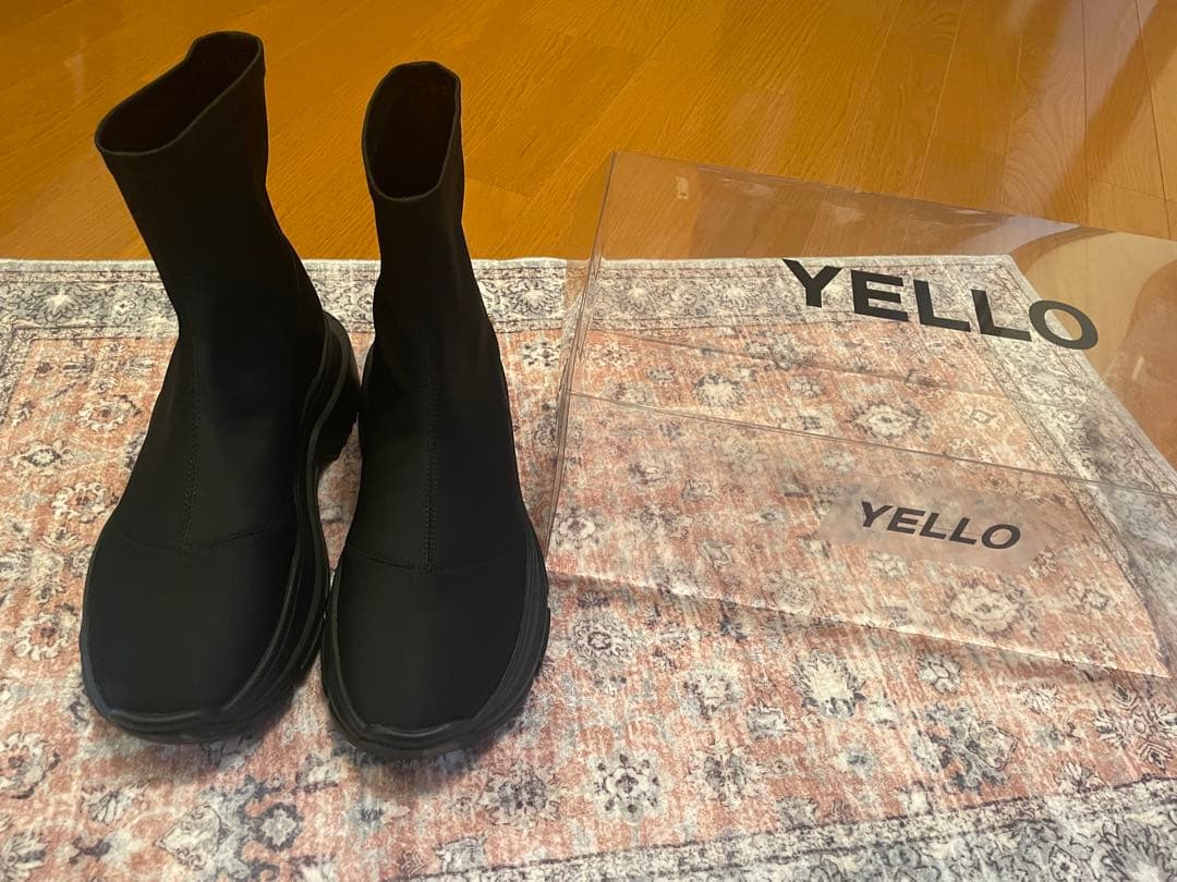 YELLO スニーカーショートブーツ　シングル　Lサイズ　ブラック 中古・古着通販】YELLO (イエロー) NEO BLACK SINGLE SNEAKER SHORT
