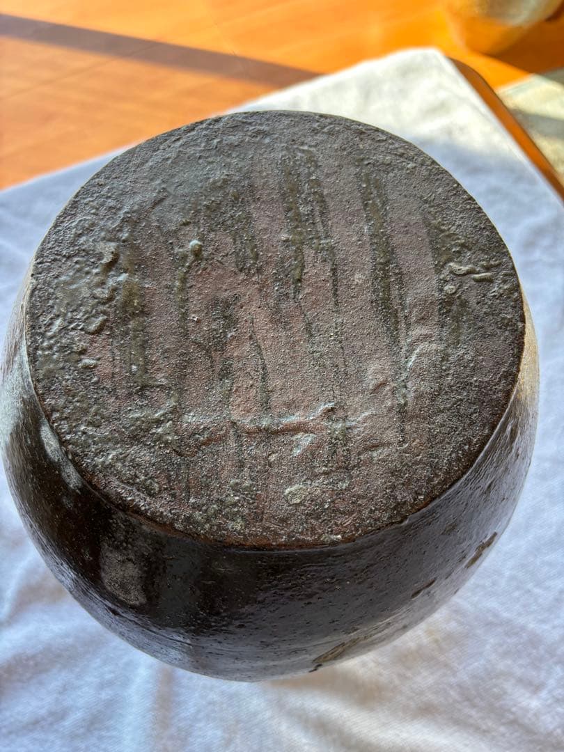 備前焼 大型徳利 無釉焼き締め 骨董品 アンティーク置物