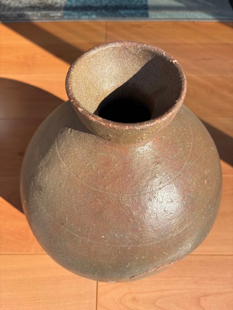 備前焼 大型徳利 無釉焼き締め 骨董品 アンティーク置物