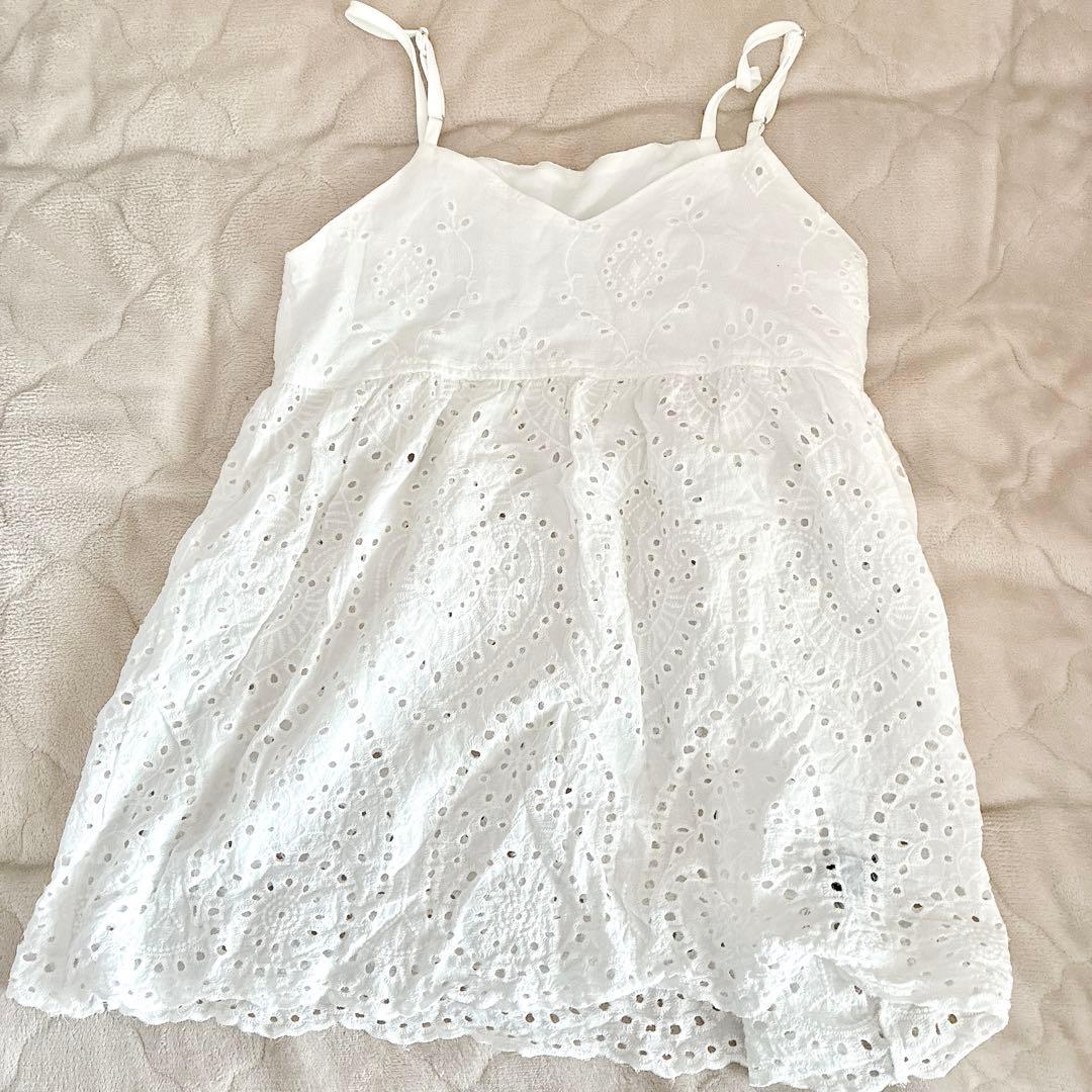 刺繍入りホワイトキャミソール - メルカリ