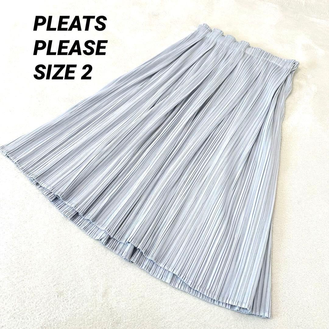 極美品✨PLEATS PLEASE プリーツスカート フレア グレー Mサイズ