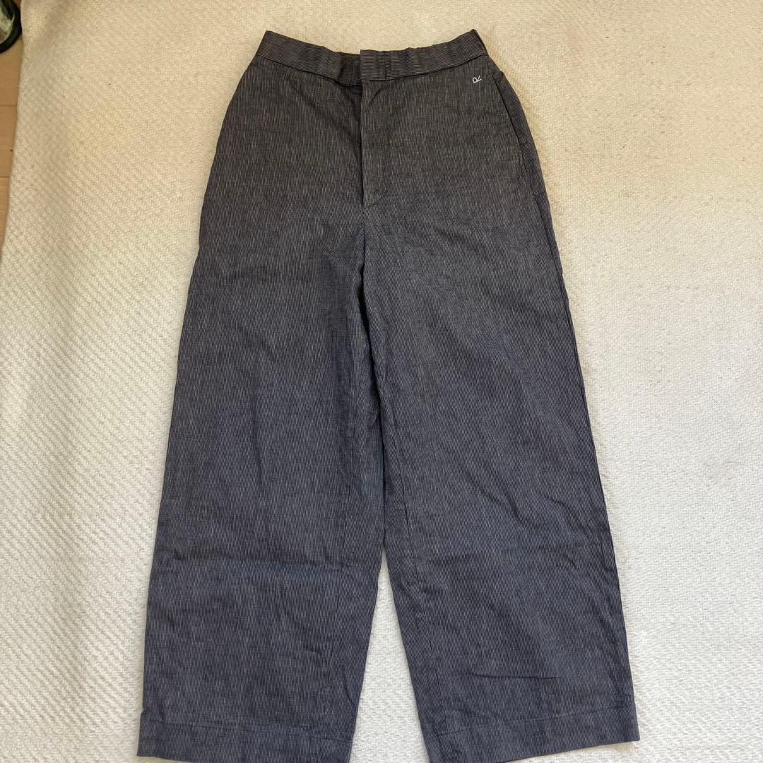 ストライプ ワイドパンツ　45R セットアップ対応】ブライトリートロストライプ ワイドパンツ（15