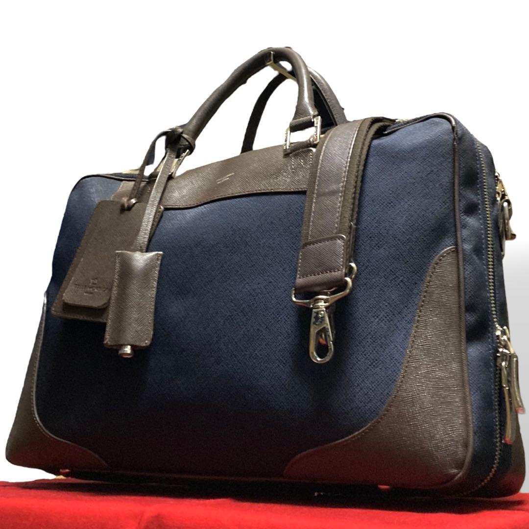 ペッレモルビダ ビジネスバッグ 2way キャピターノ A4収納可 ネイビー