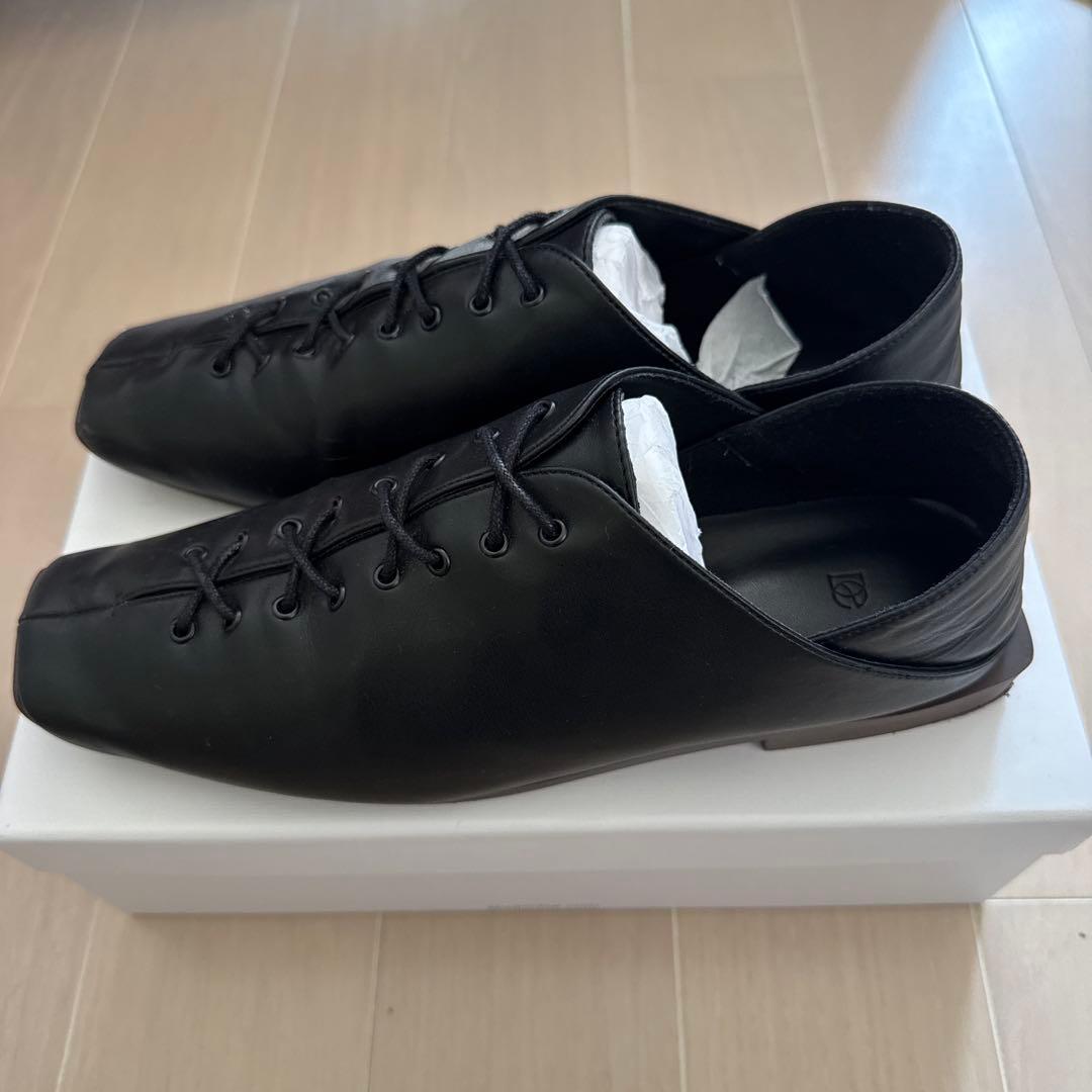 STUDIO DOE ブラックレザー レースアップシューズ - メルカリ