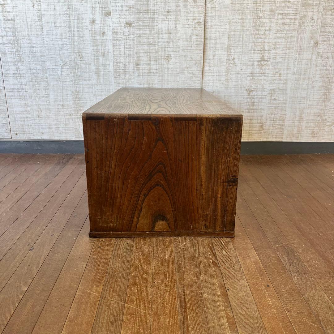 アンティーク】昭和レトロ 木製 無垢材 文机 2杯 引き出し付 座卓 古