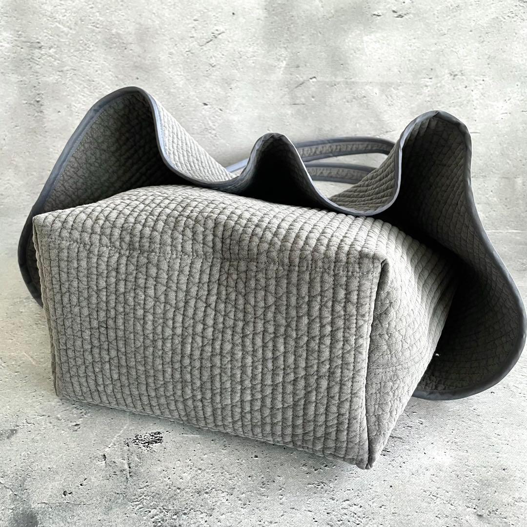 フリル付きヌビトートバッグ 2way ヌビバッグ グレー ハンドメイド