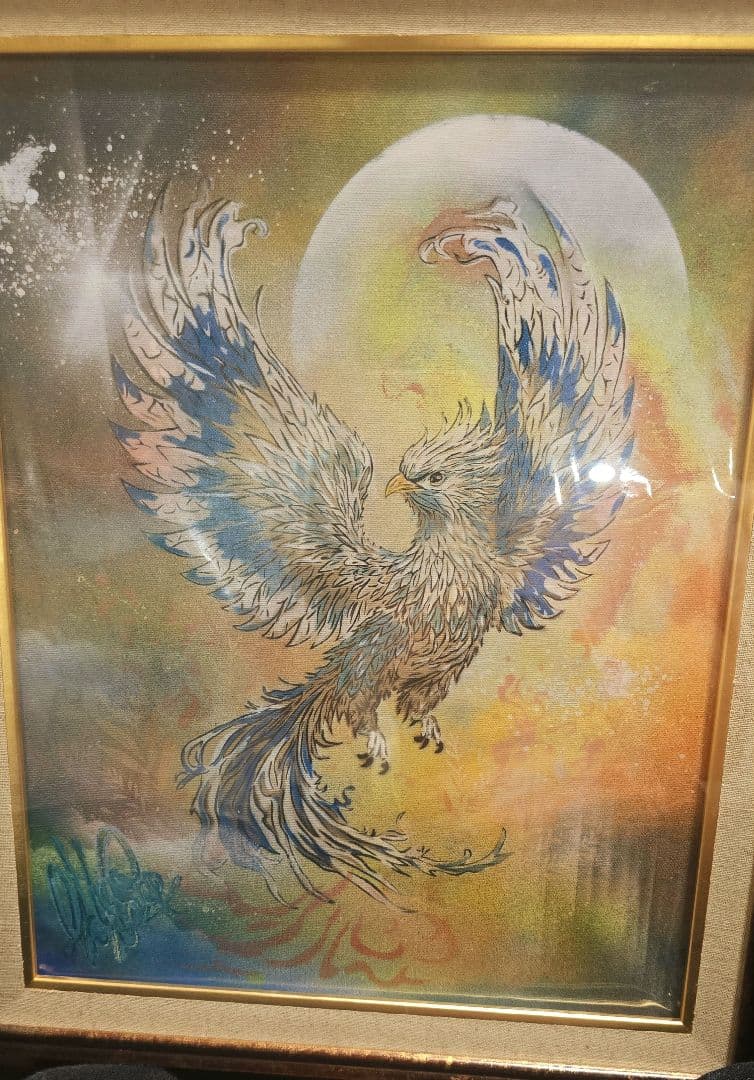 新品未使用 鳳凰 原画 フレーム スプレーアートエデン F6サイズ