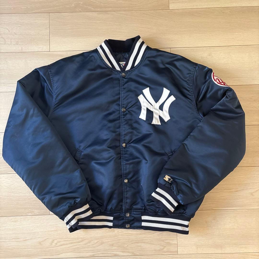 80s USA製 スターター ニューヨークヤンキース サテン スタジャン
