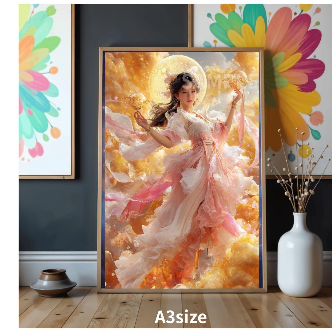 P3087 天女 成功と幸福 【開運•風水•絵画風・ヒーリングアート