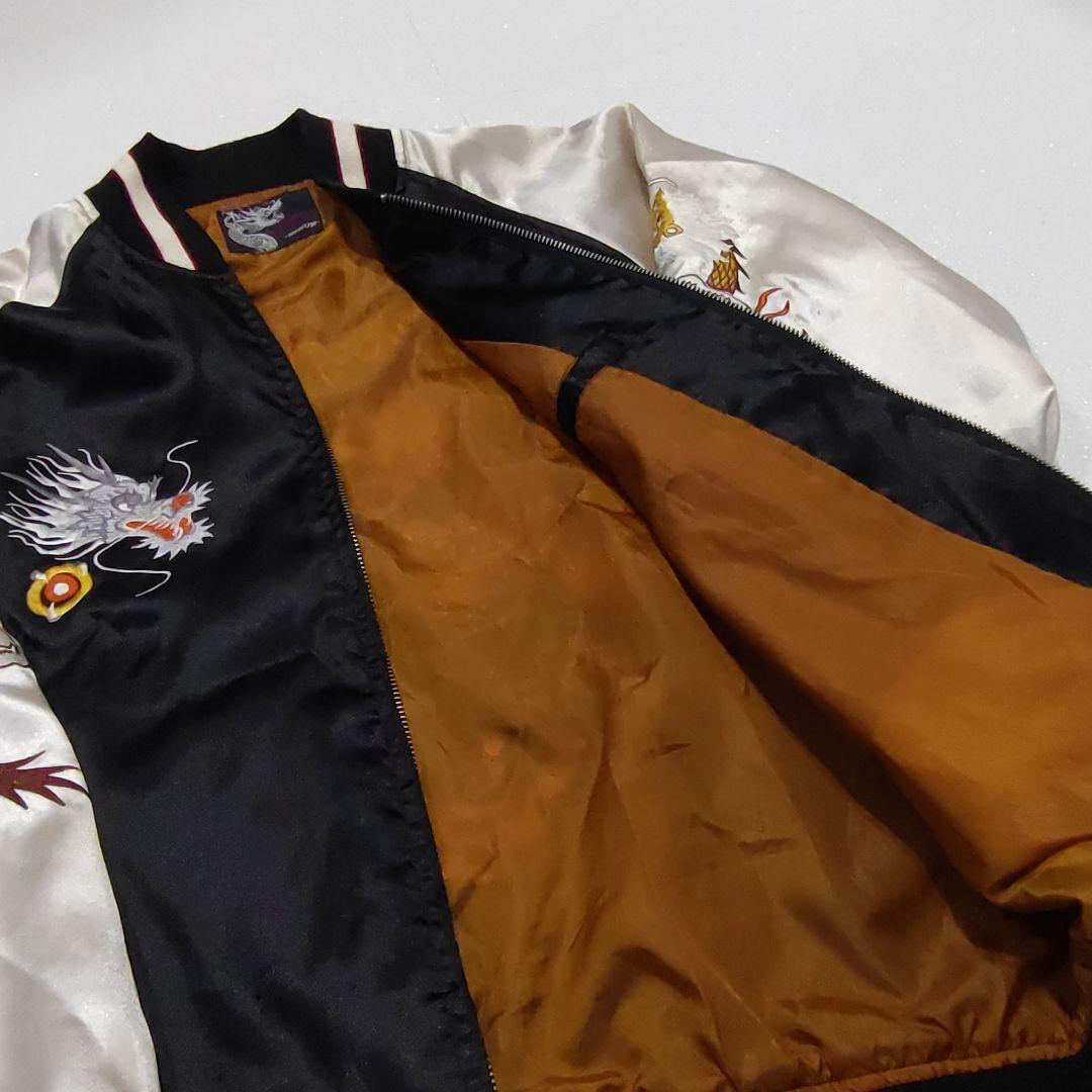 刺繍多数 スカジャン】龍 虎 富士山 両袖 両胸 背中 japan - メルカリ