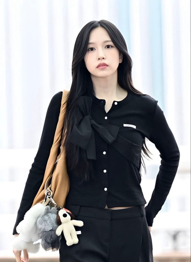 CRANK リボンタイドニットカーディガン_ブラック - メルカリ