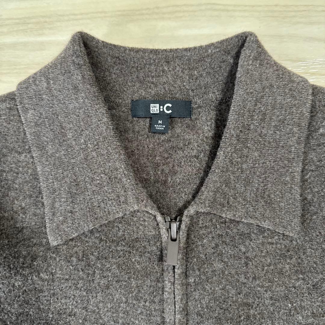 ユニクロC ニットフルジップジャケット M ブラウン - メルカリ