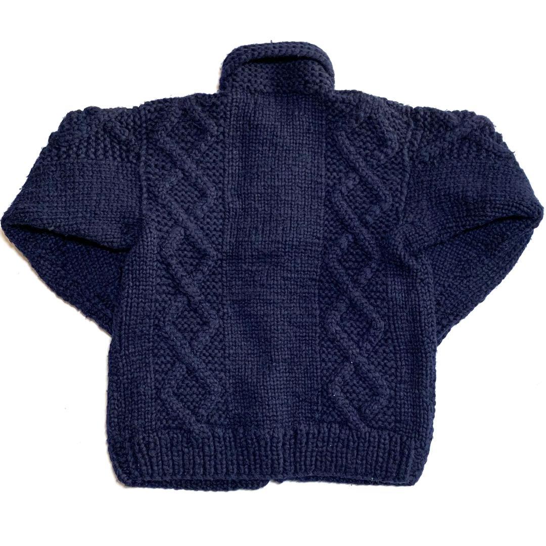 カナタ カナダ製 L-XL位 カウチンセーター 無地 メンズ 紺 - メルカリ